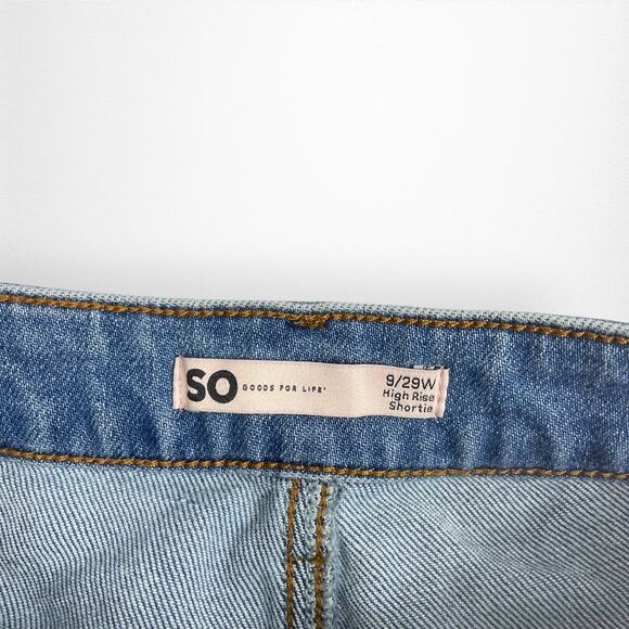 SO Brand High Rise Shortie Patchwork Cut Off Shorts Size 9‎ - Picture 3 of 5